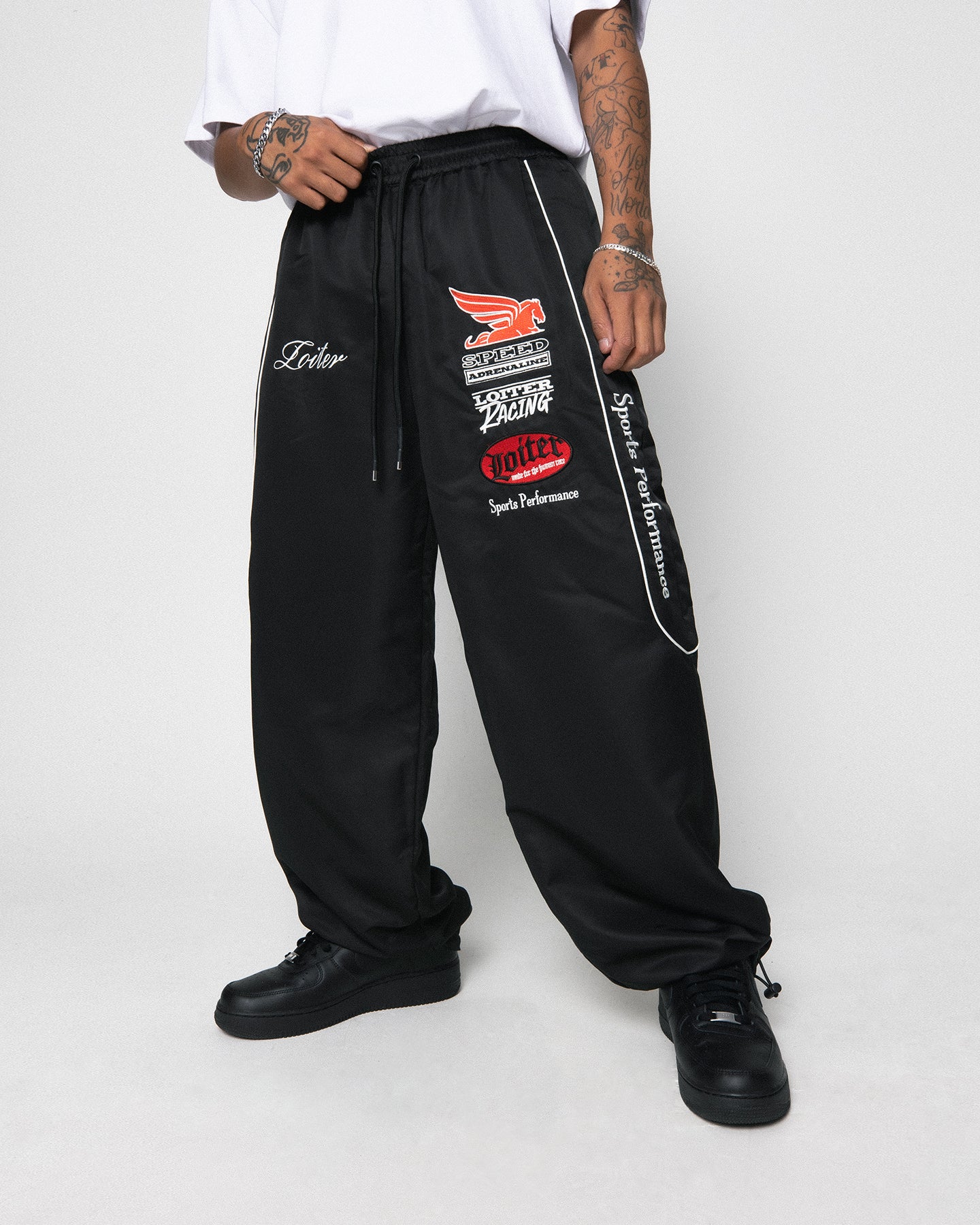 Loiter Speedway Track Pants Black | Culture Kings US