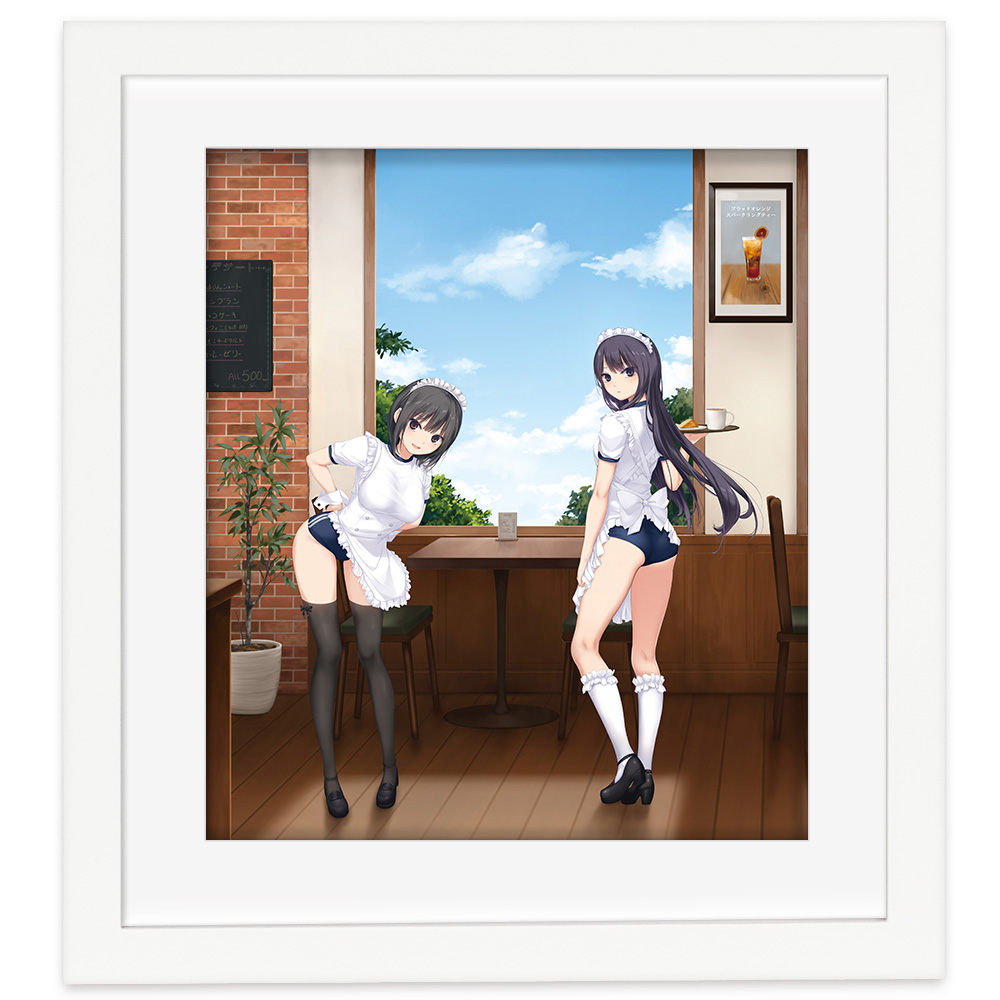 珈琲貴族先生]描き下ろし複製原画（青山澄香＆白峰莉花／喫茶店）