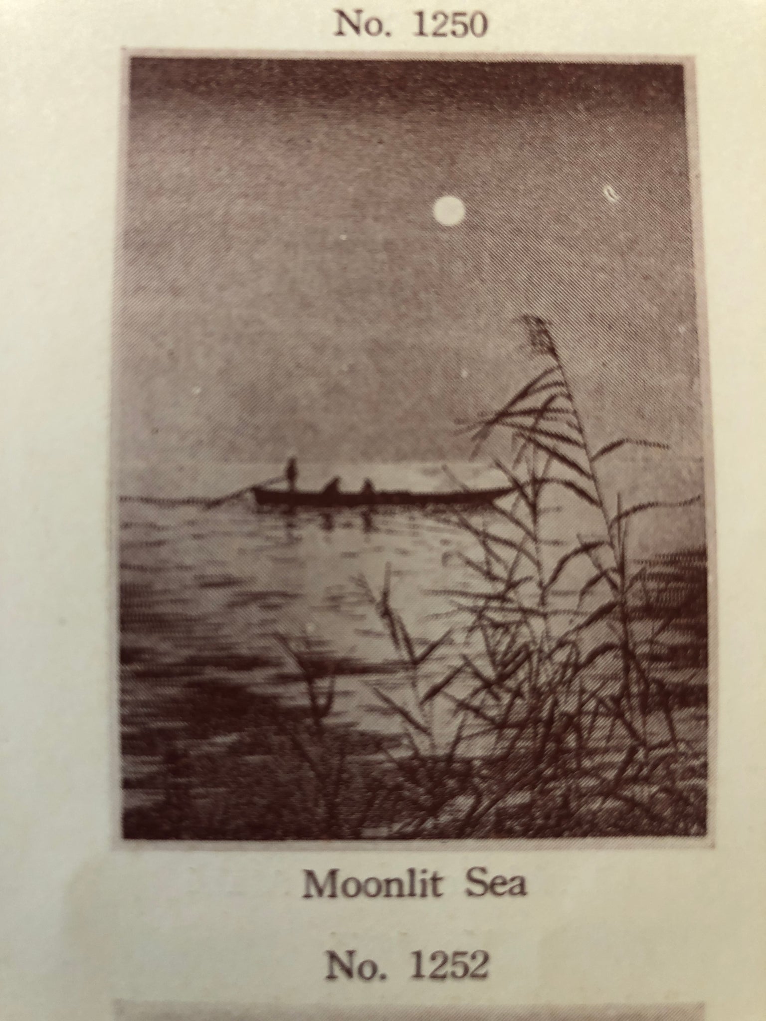 真作保証】庄田耕峯 Moonlit Sea woodblock print Meiji Hasegawa