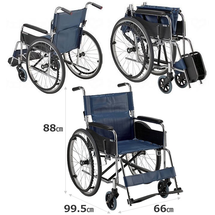 EX-11KGS EX-11BS マキテック スチール製車いす EX-11 自走式 背折れ