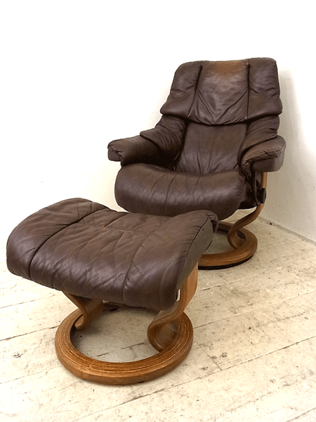 北欧EKORNESエコーネス□ストレスレスチェア+オットマン買取専門