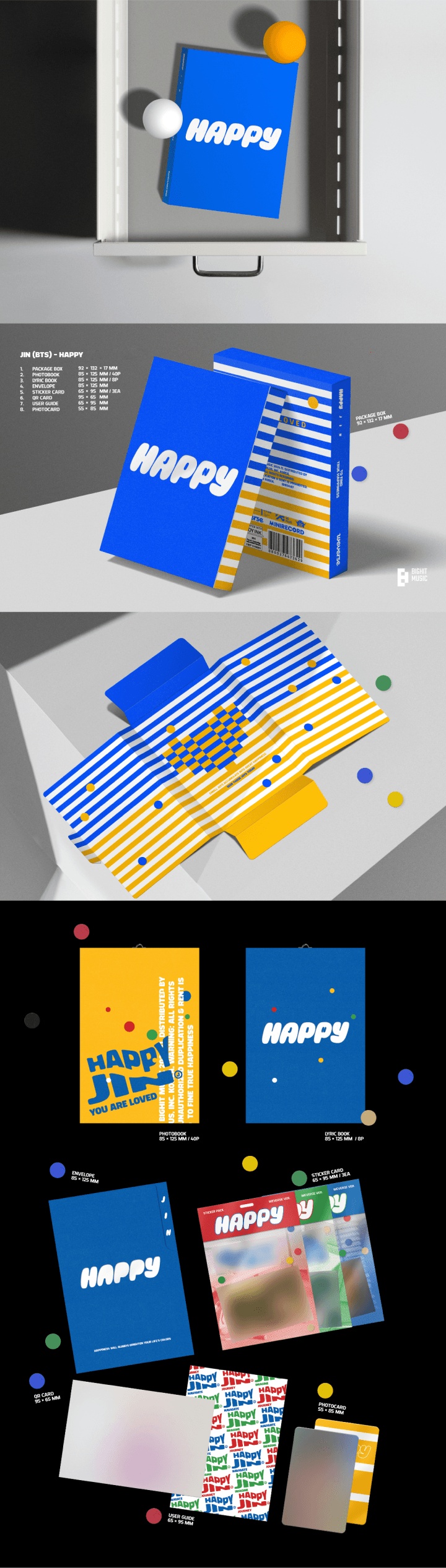 Jin (BTS) 'Happy' (Set + Weverse Albums ver.) + Weverse Gift +