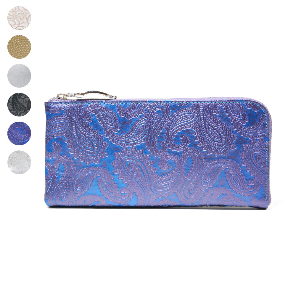 デザインレザーのL字ファスナー長財布 - バッグアトリエA-LOOK