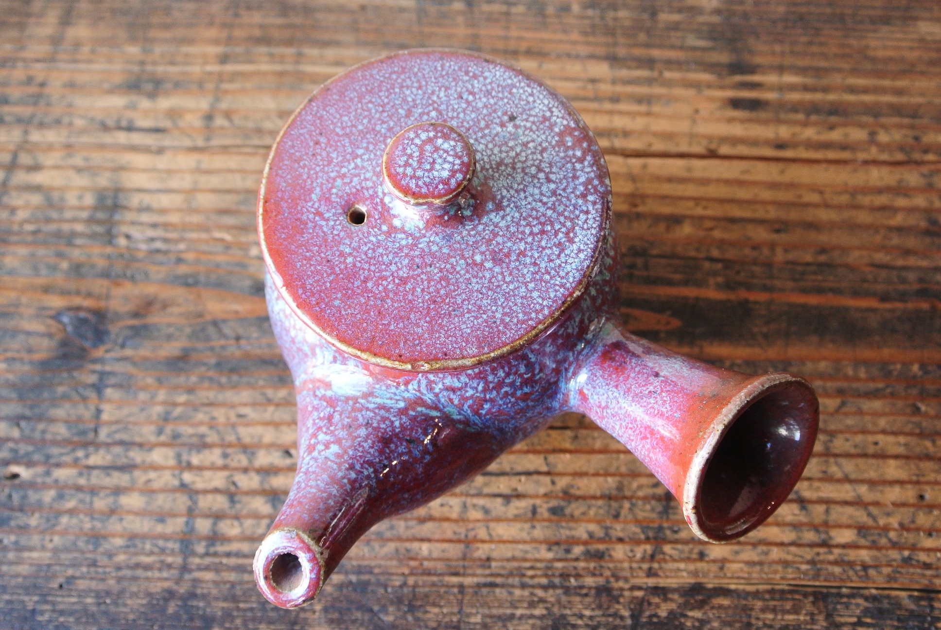 こぶ志焼 山岡三秋 玉虫辰砂釉急須 - アンティーク雑貨・古道具の札幌