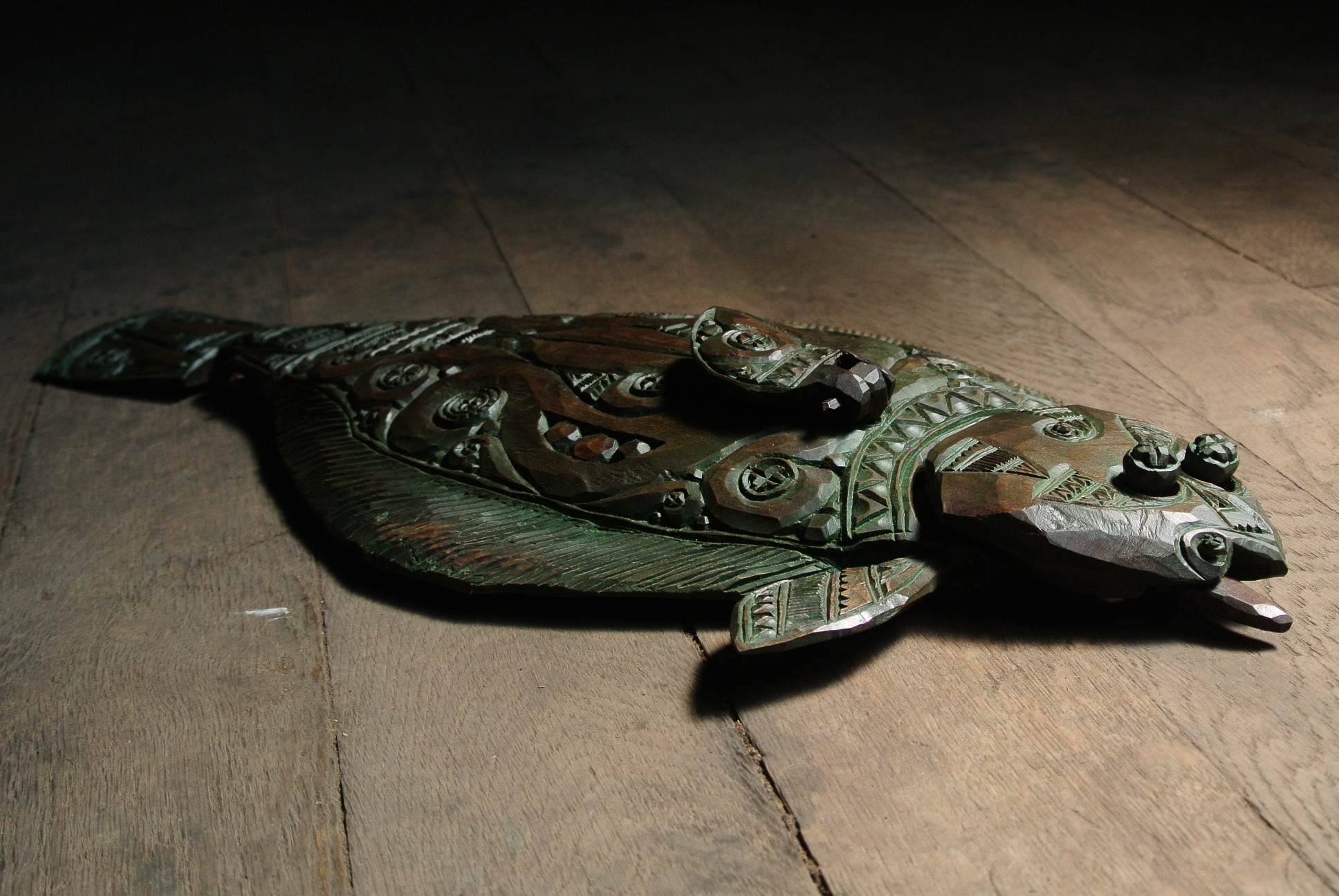 砂澤ビッキ 『樹鰈』 木彫 - アンティーク雑貨・古道具の札幌