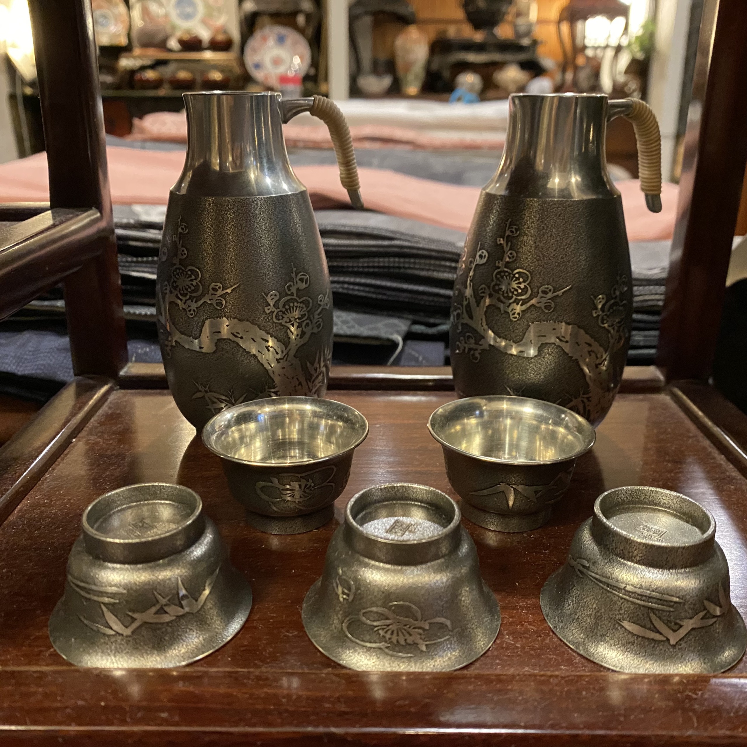 錫半 酒器7点セット 松竹梅 錫製 | Antique Nanae