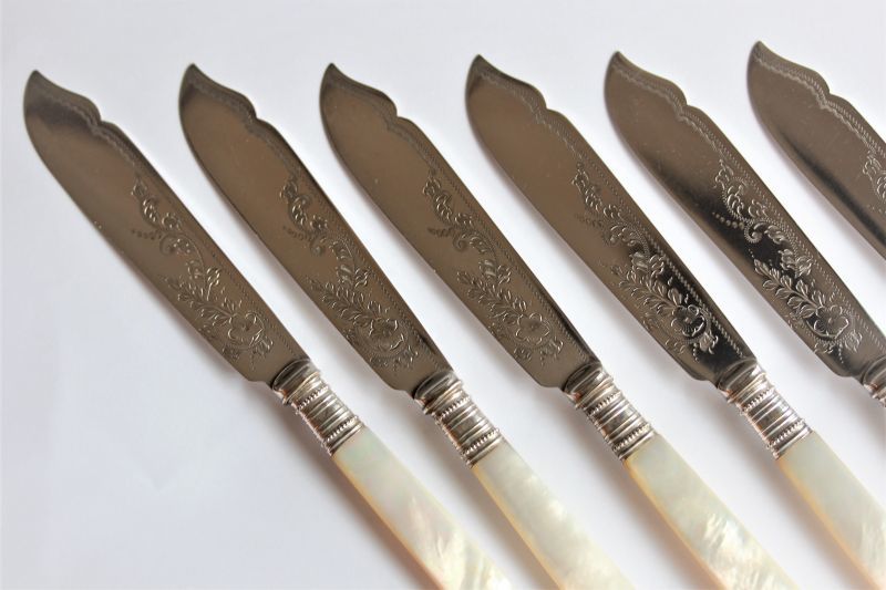 フィッシュ用ナイフ＆フォーク マザーオブパール 6客セット箱入