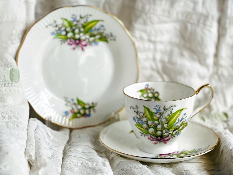 シェリー鈴蘭5客トリオセット - Antiques Violetta