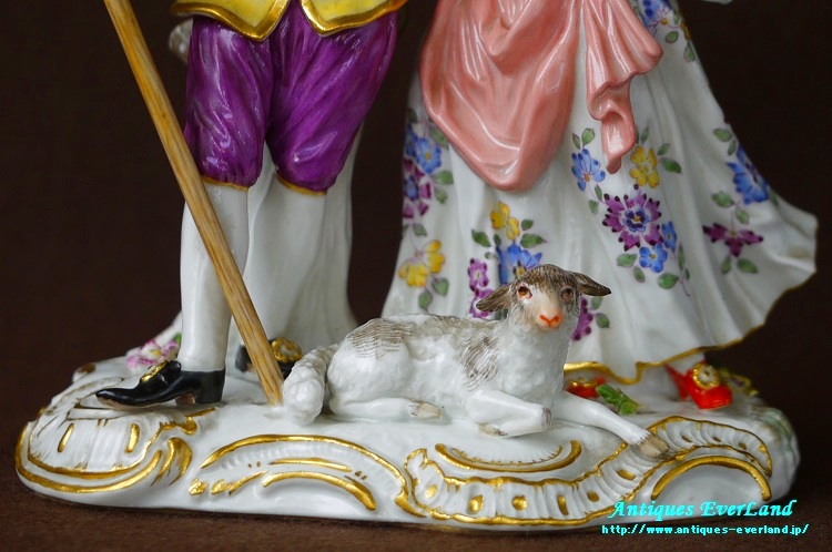 マイセン 羊飼いの恋人達 Shepherd Lovers 陶人形 専用箱入