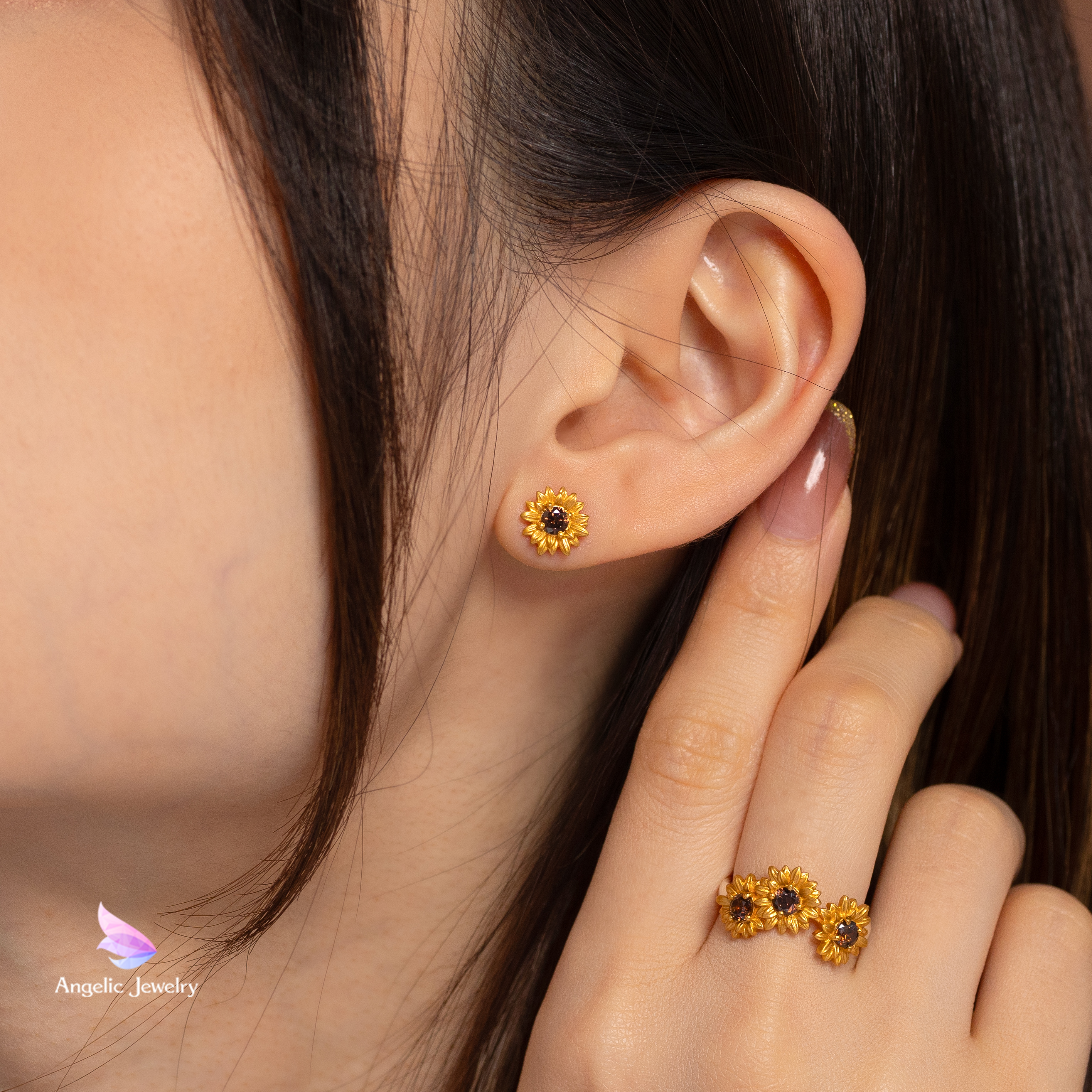 太陽の花 -ひまわりピアス- Angelic Jewelry