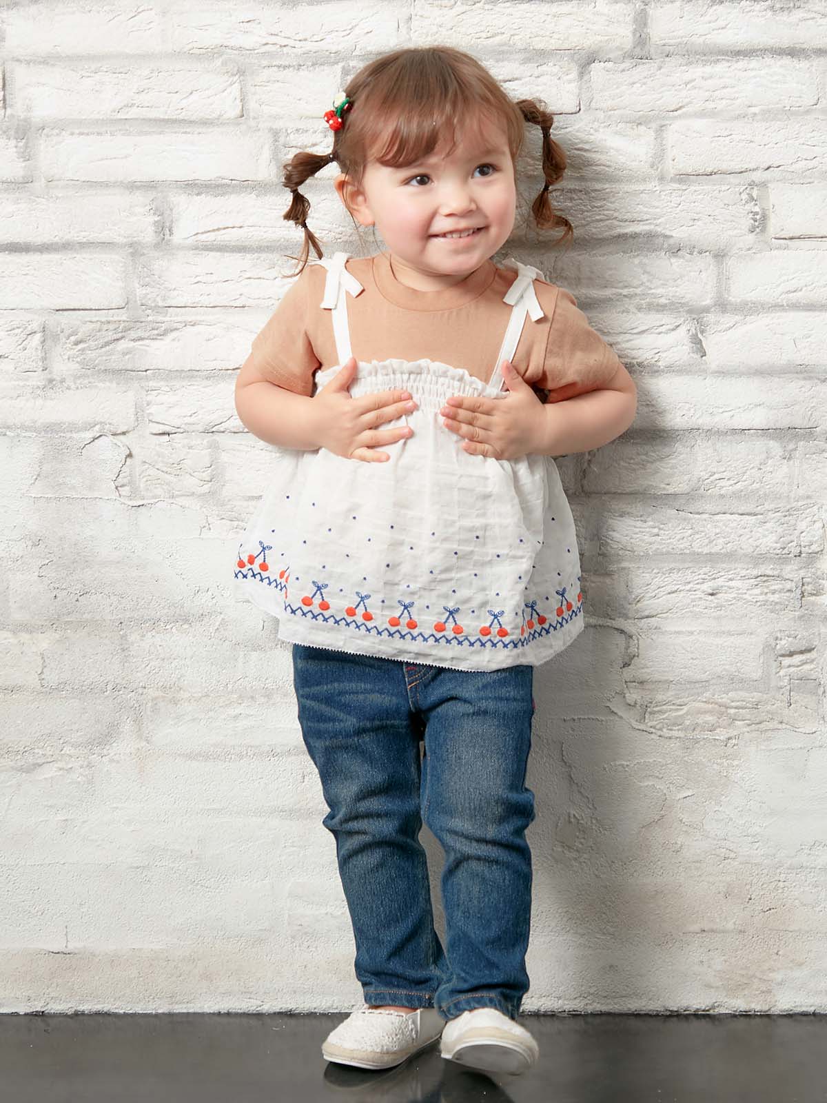 Seraph（セラフ）フルーツ刺繍キャミレイヤードチュニック | ベビー