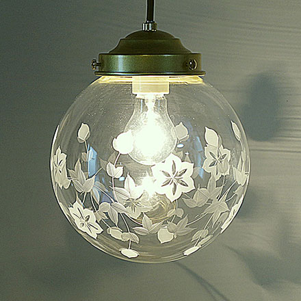 チェーン吊丸型200ペンダントライト ヒビクリアアトリエ Ansan