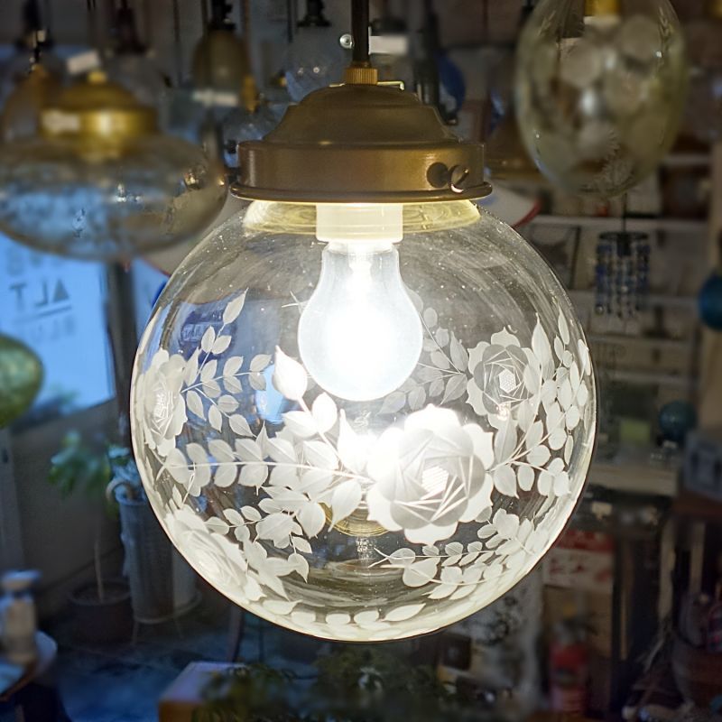 バラ切子ペンダントライト200 藤本幸治 アトリエ Ansan