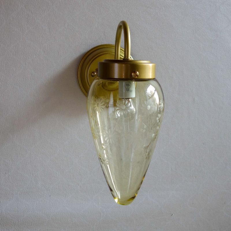 ポンポン花切子 ブラケットライト ほのお型 アンバー 藤本幸治