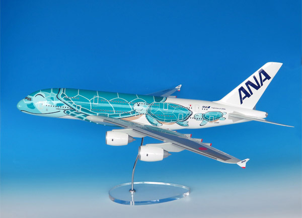 1:100 A380 JA382A エメラルドグリーン エアバスレプリカ(ギアなし