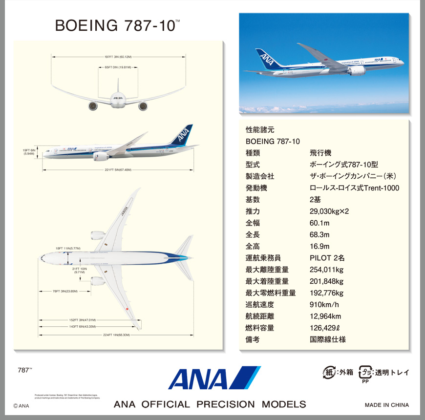 NH14418 1:144 BOEING 787-10 JA900A ギアなし ソリッド｜全日空商事
