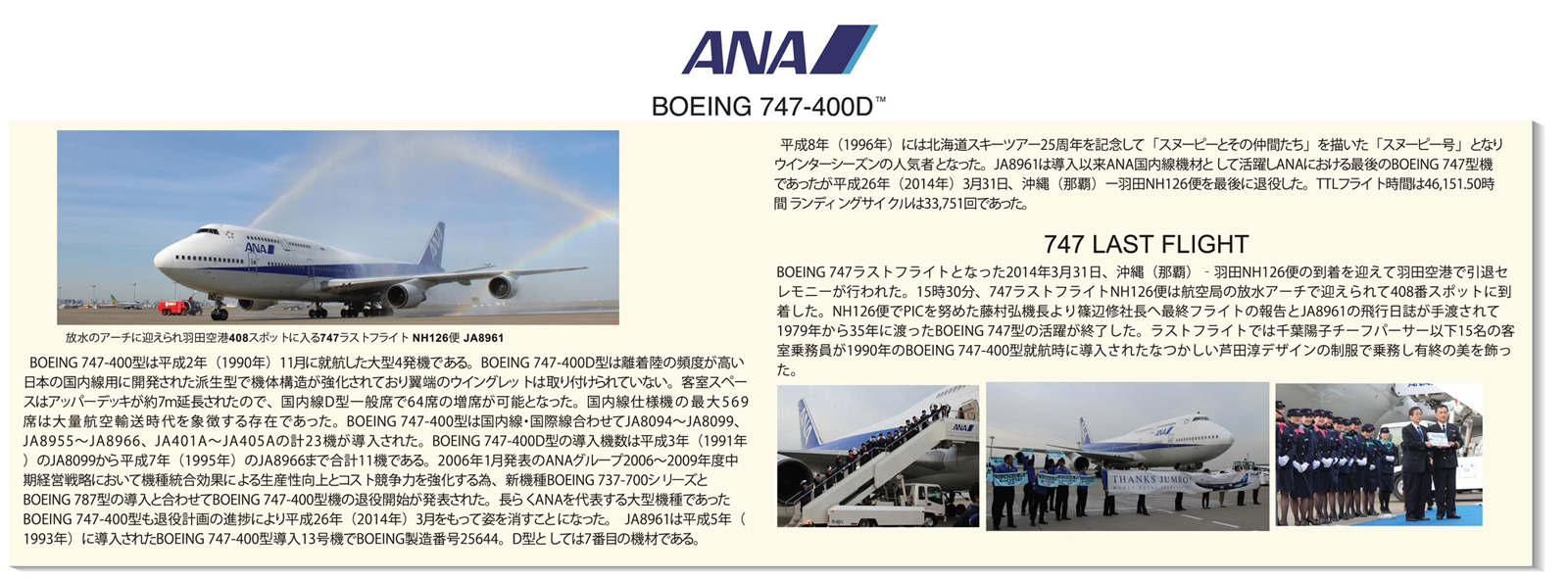 NH20130 1:200 BOEING 747-400D JA8961 スナップフィットモデル（ギア