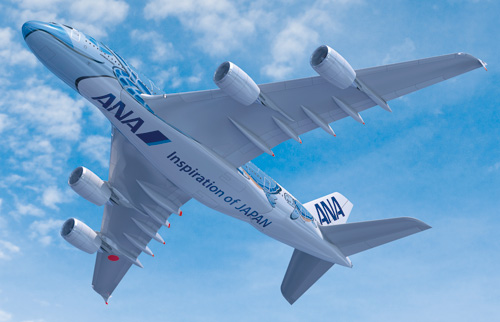 NH20144 1:200 A380 JA382A FLYING HONU エメラルドグリーン 完成品