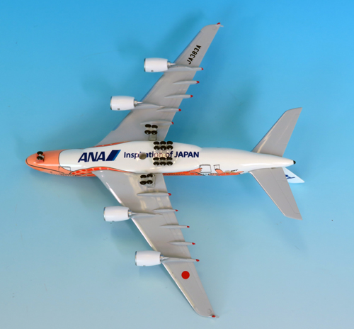 1:500 A380 JA383A サンセットオレンジ (WiFiレドーム・ギアつき）ABS