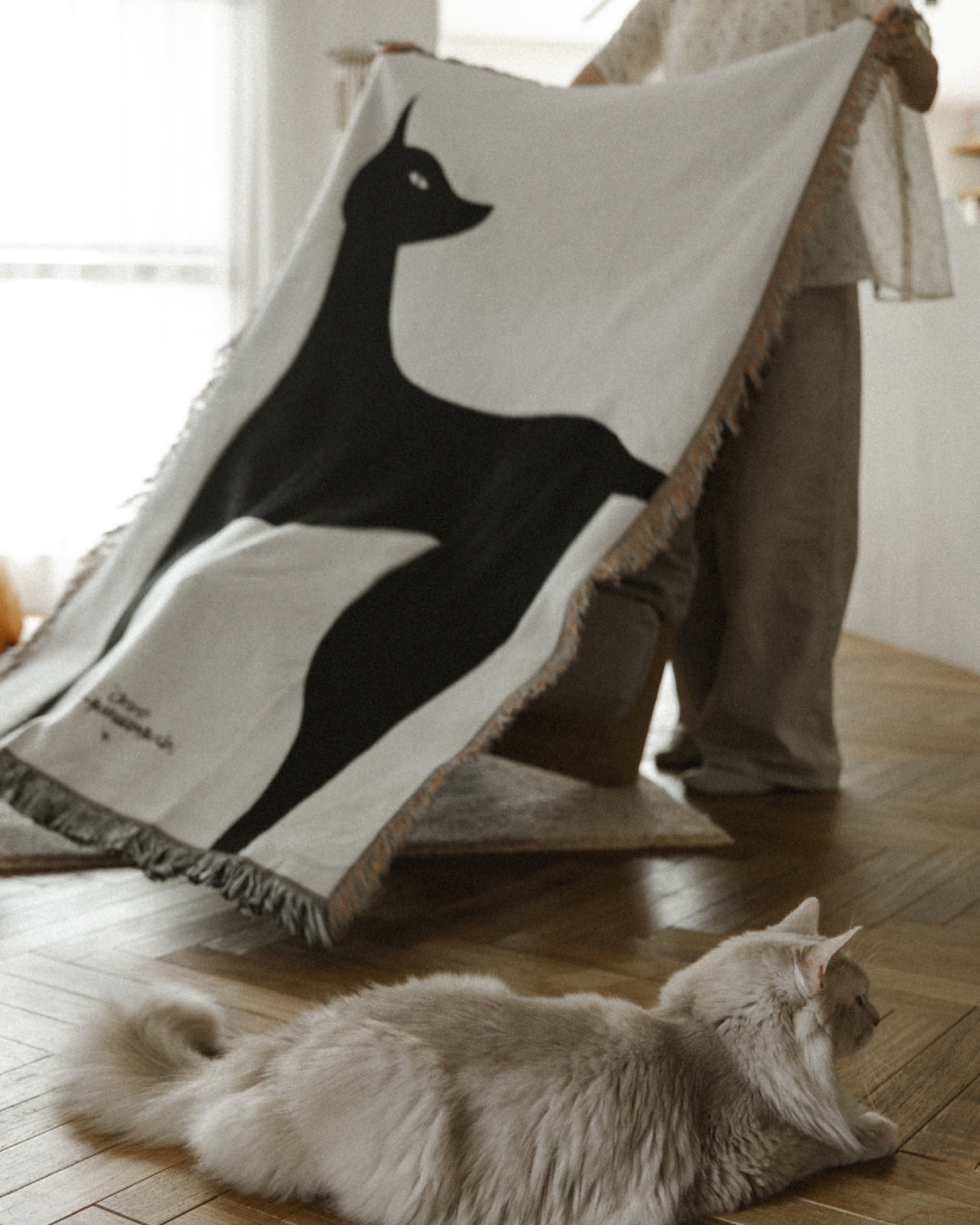 山口一郎 / blanket “kuro neko” | 猫と暮らす部屋に、上質なアートを