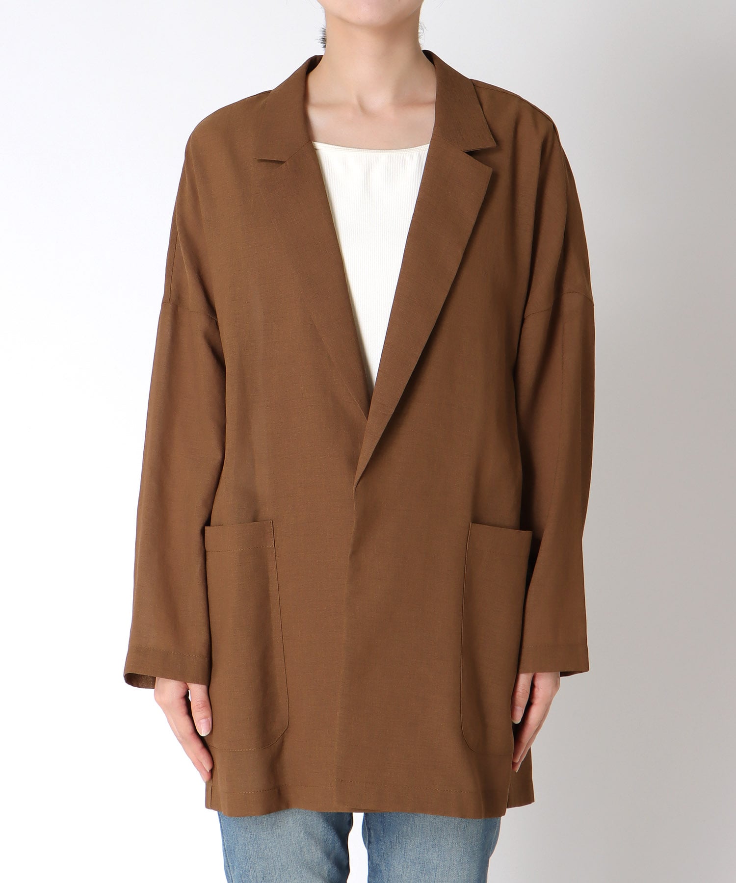 追加】リネンライク着流しジャケット | AND ON JIONE STORE