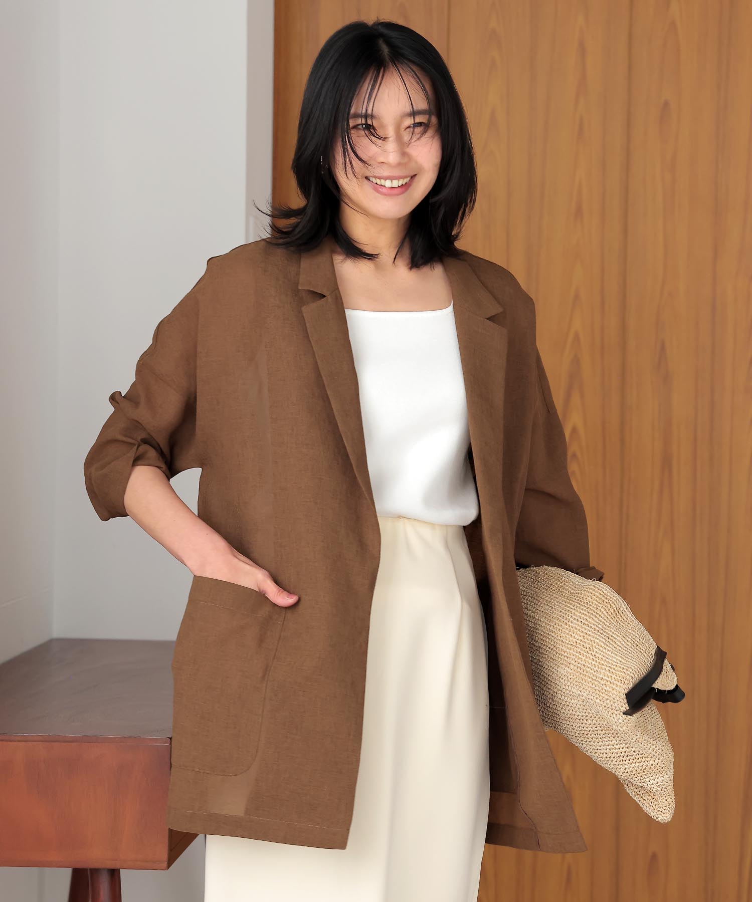 追加】リネンライク着流しジャケット | AND ON JIONE STORE