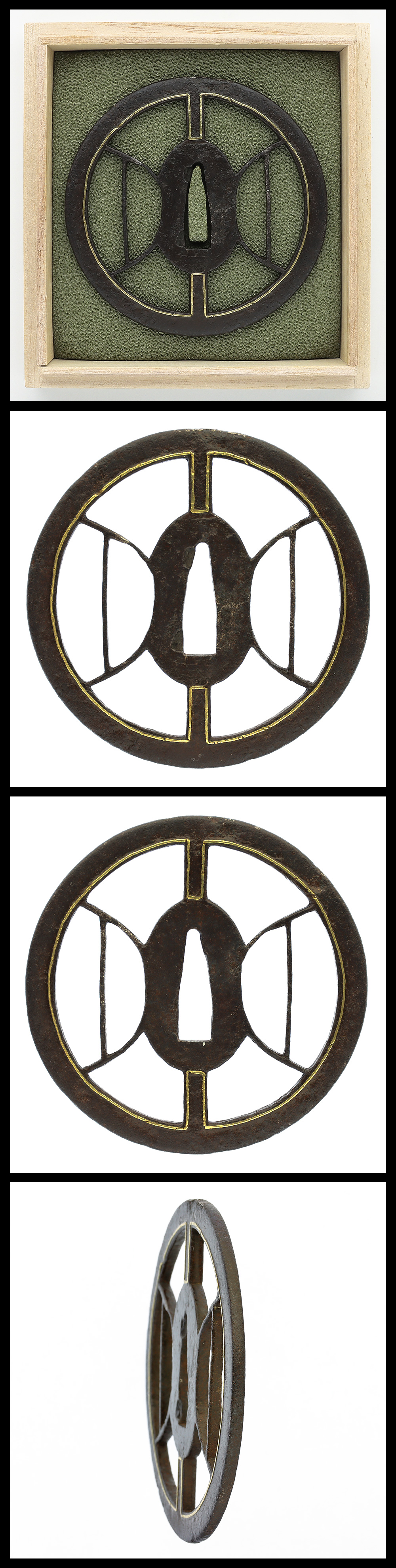 鍔：無銘(平安城象嵌)(保存刀装具) | 日本刀販売の葵美術