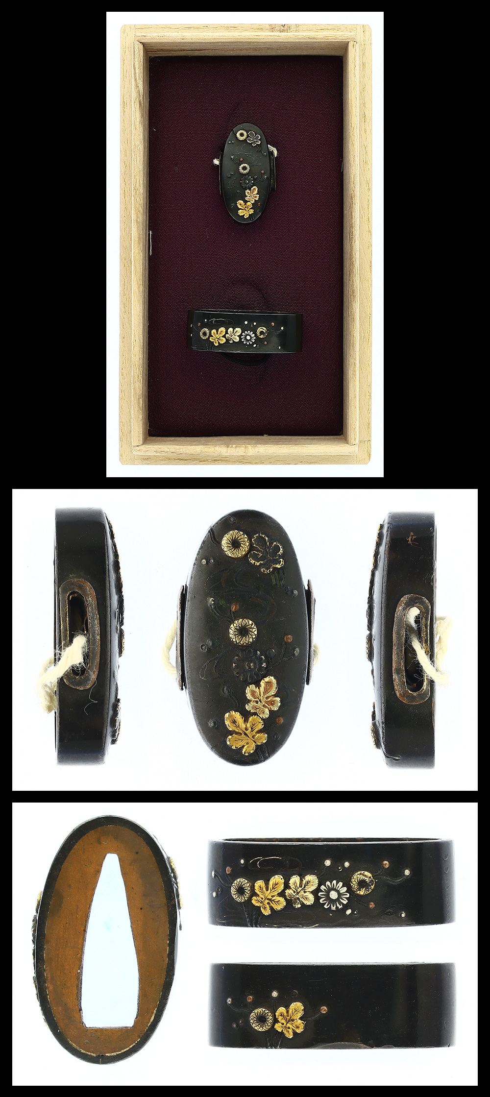 縁頭: 無銘 菊水図 | 日本刀販売の葵美術