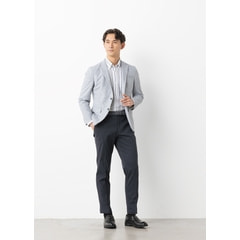 らくQパンツ】裾上げ済 ストレッチ テーパードノータック コットン