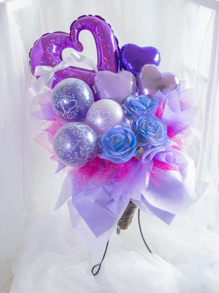 BALLOONGIFT] ハートバルーンミニフラスタ 商品詳細│中洲花屋 ABC