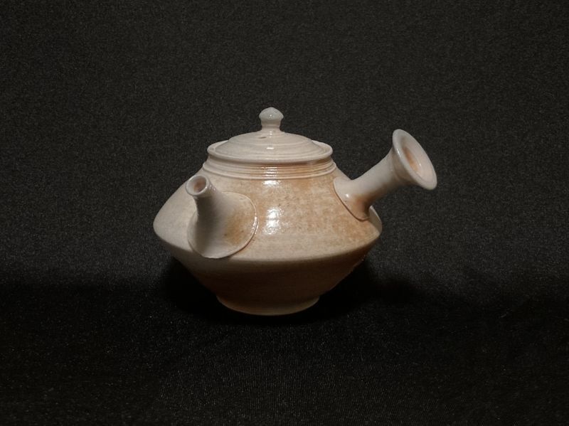 加 163ee 常滑焼 名人 小西洋平 作 窯変 砲口急須 共箱 / 茶道具