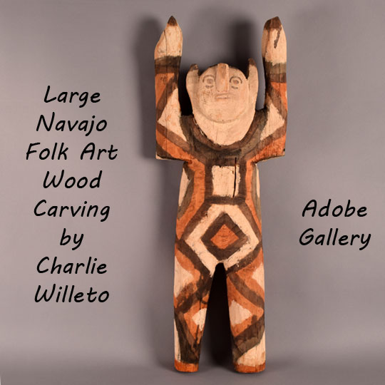Charlie Willeto Folk Art Wood Carving C4468A - Adobe Gallery, Santa Fe