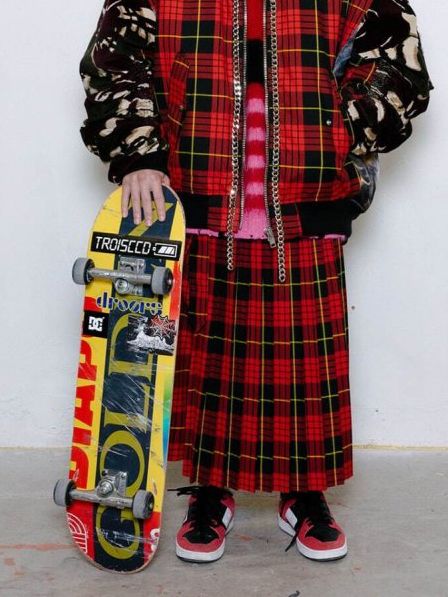 KIDILL - タータンチェック ホールドパンツ - FOLD PLEATS PANTS