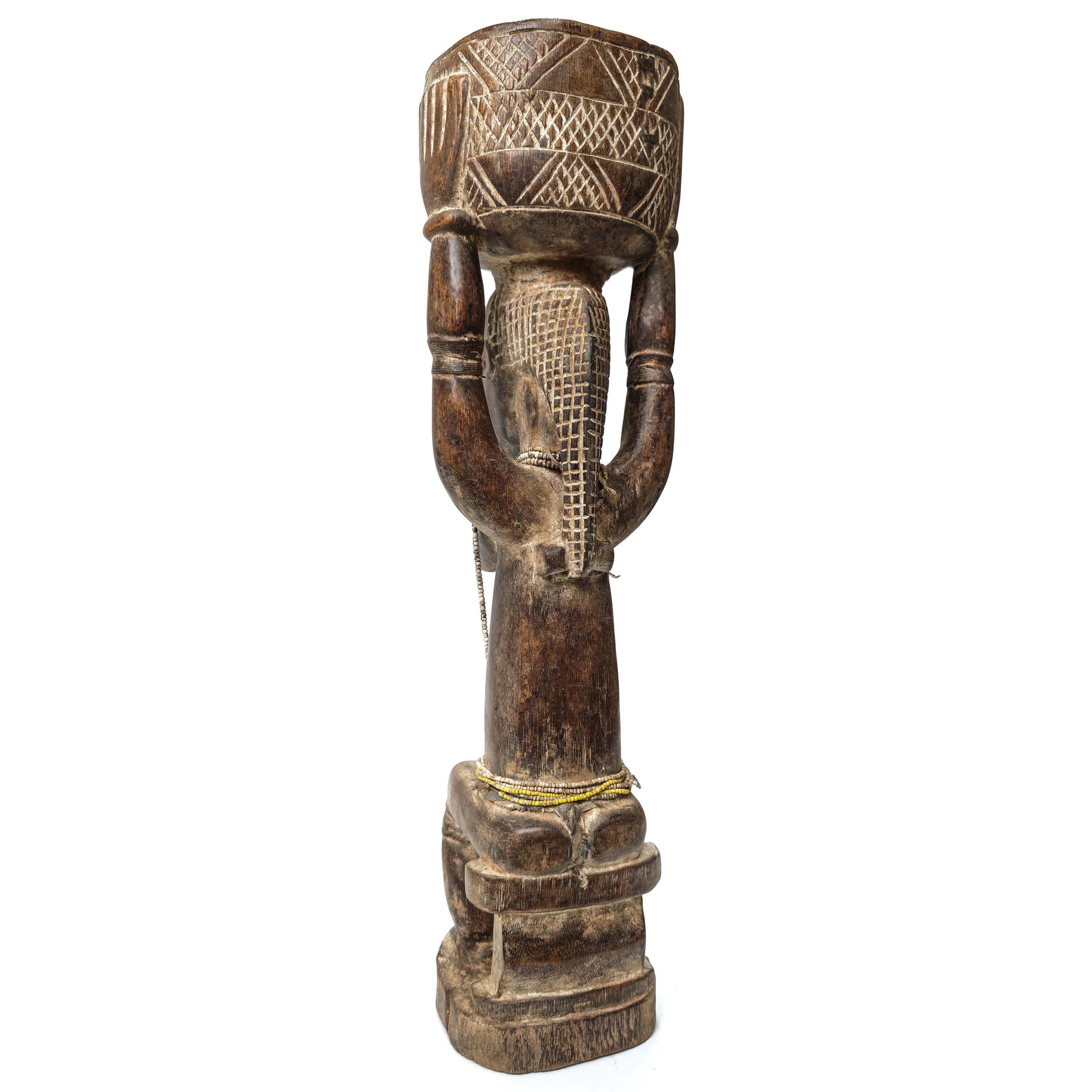 アチェ族女性坐像 高さ66cm アフリカンアート 木彫刻 （p655-11