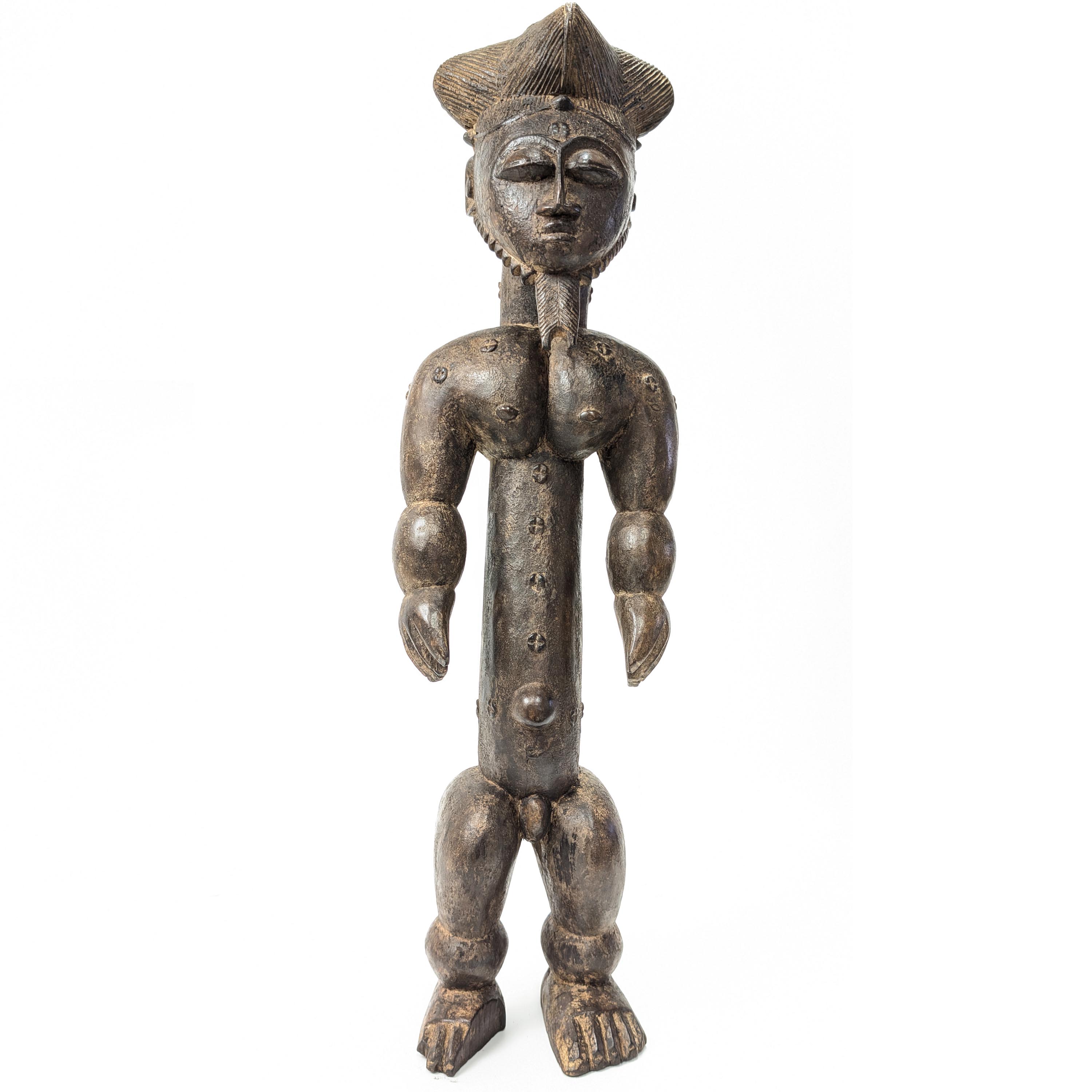 アチェ族彫男性木彫像 75cm アフリカン プリミティブアート （p880-07