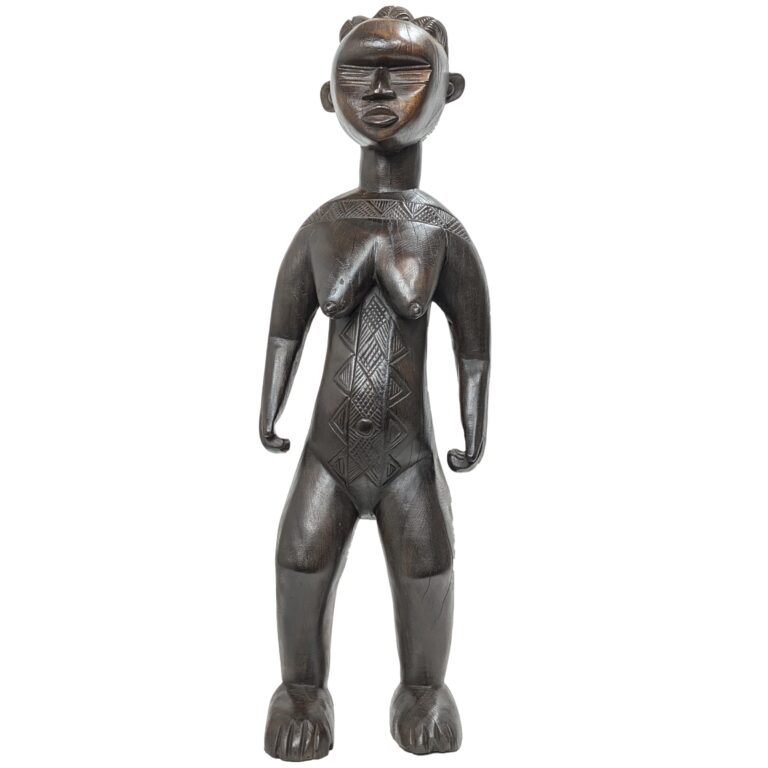 バッサ族女性立像 木彫品 89cm アフリカン プリミティブアート （p880