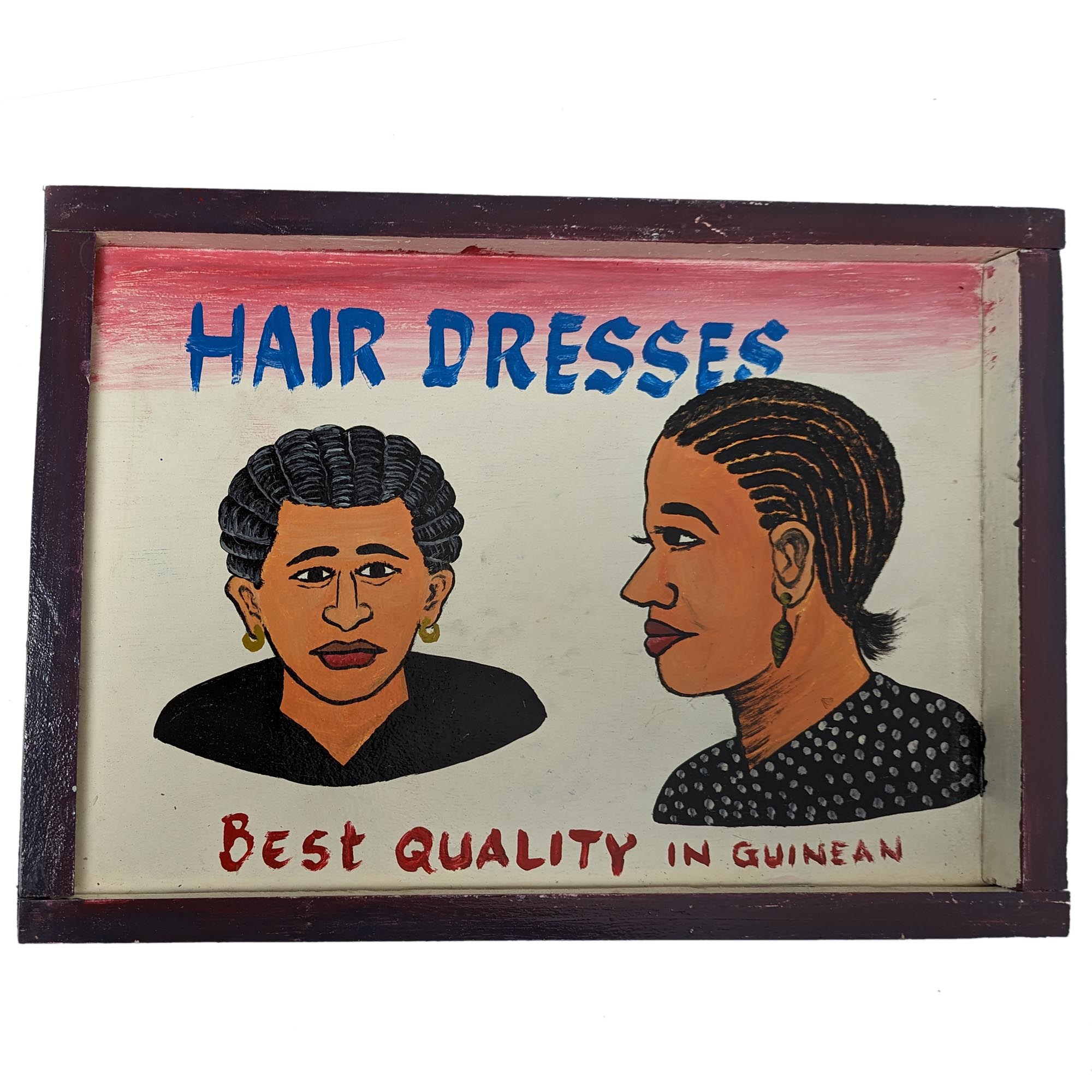 アフリカの床屋用看板・アフリカン ヘアスタイル 絵画 長辺60cm （p120