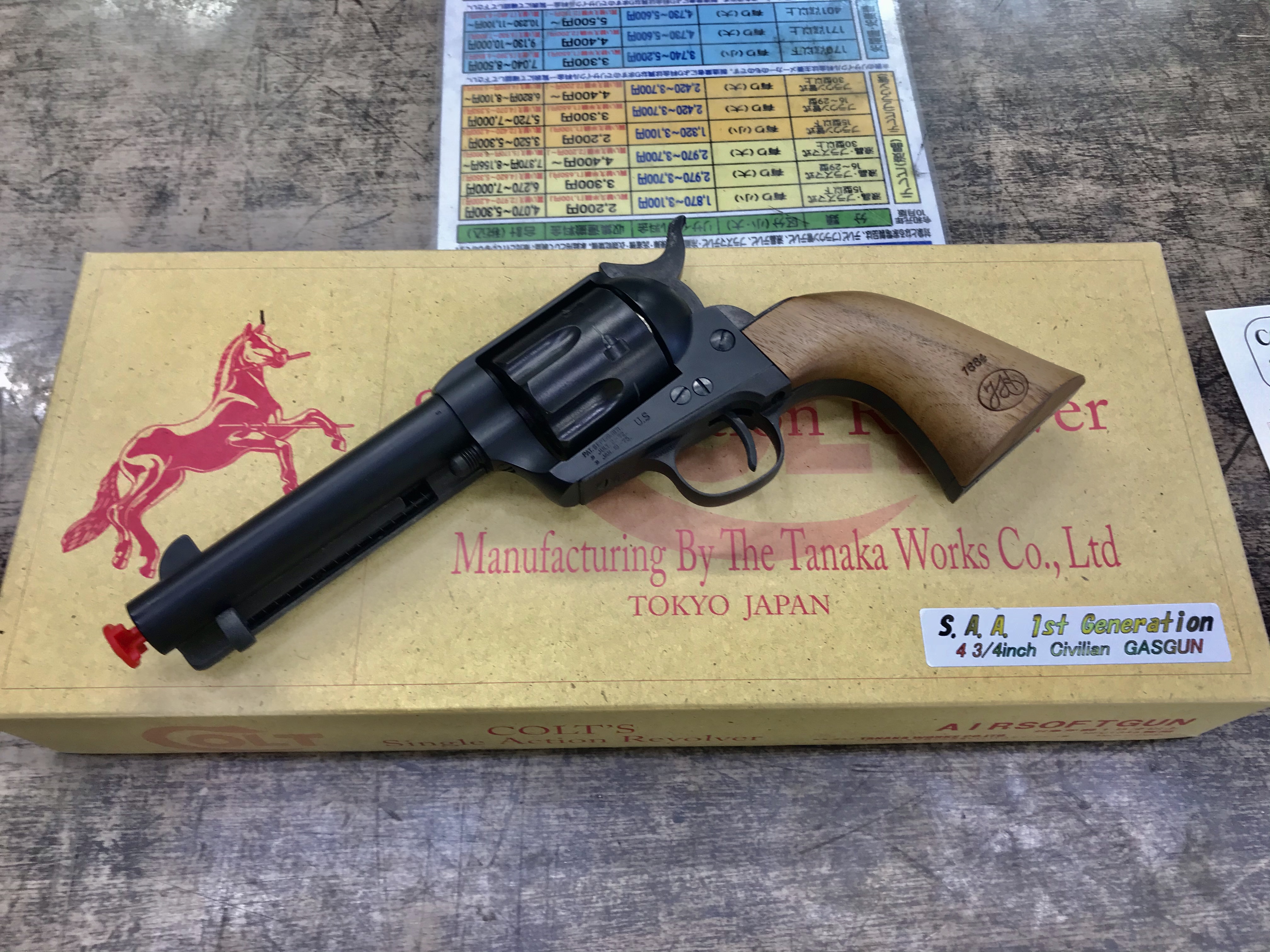 TANAKA COLT SAA 1st ジェネレーション シビリアン 4inch ペガサスガン