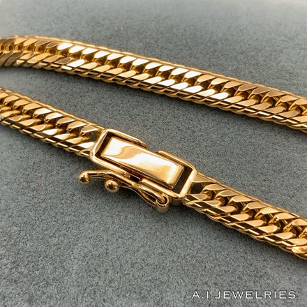 18金 Mカット トリプル ネックレス 22g 45cm / K18 Mcut triple