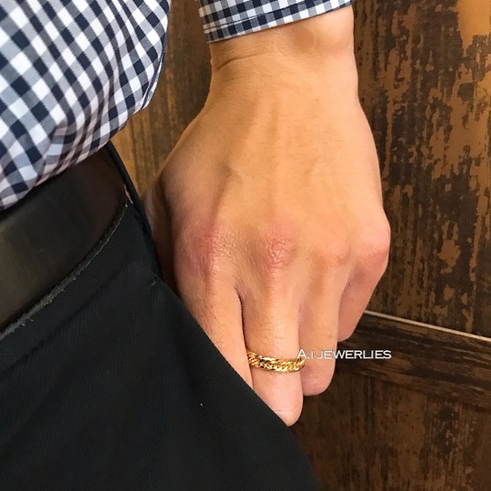 k18 18金 喜平 12面トリプル リング ソフトタイプ 4mm幅 /k18