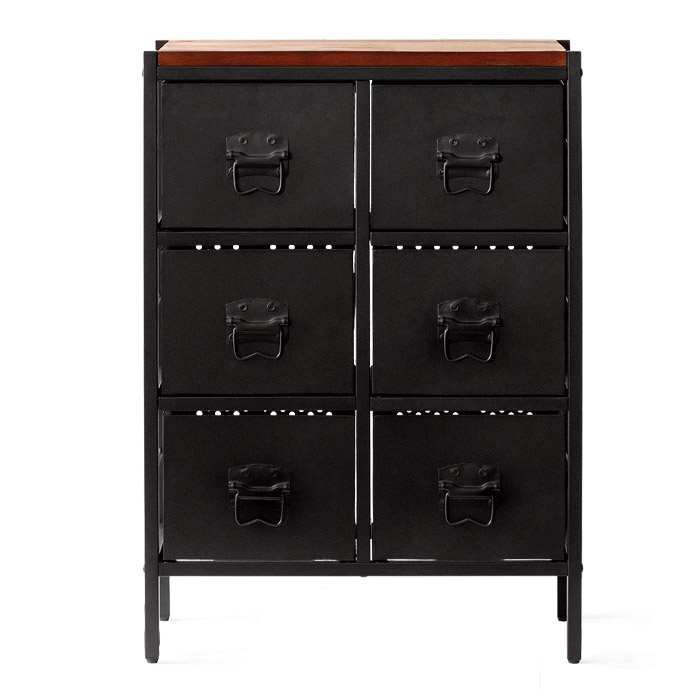 ヴィンテージ調ドロワーチェスト BILLS〔ビルズ〕 [幅62] 6ドロワー