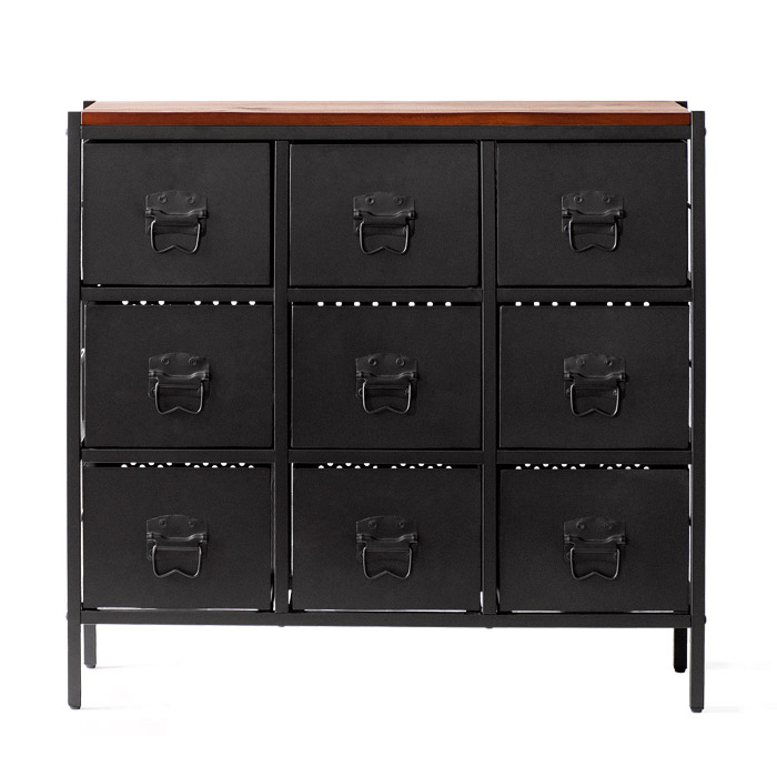 ヴィンテージ調ドロワーチェスト BILLS〔ビルズ〕 [幅92] 9ドロワー