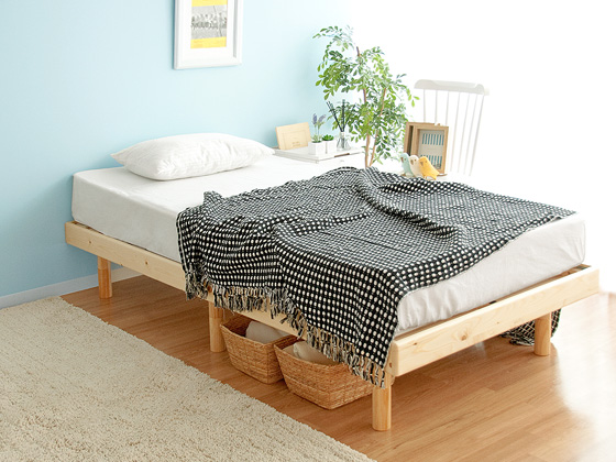 セミダブル] 天然木無垢材すのこベッド フレーム単体 | 家具
