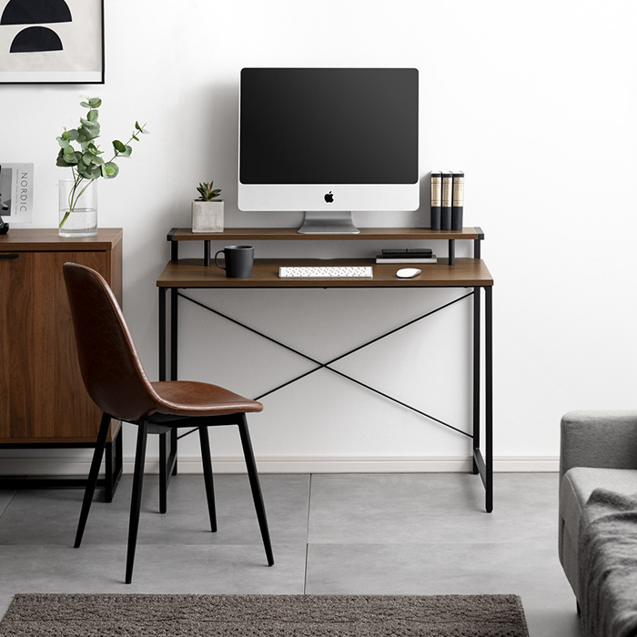 モニター台付きシンプルデスク Malcolm(マルコム) | 家具・インテリア