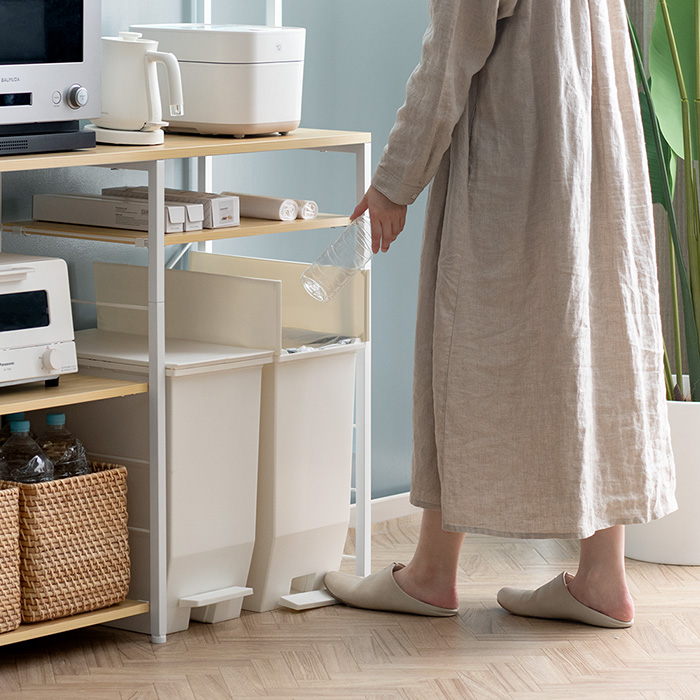 ゴミ箱収納キッチンカウンター emery(エメリー) 120cm幅 ハイタイプ