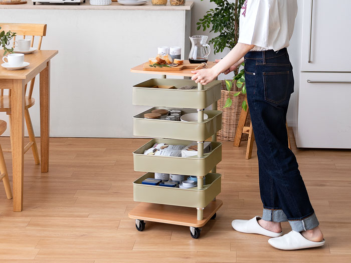 回転トレイワゴン Culri(クルリ) 4段タイプ | 家具・インテリア通販