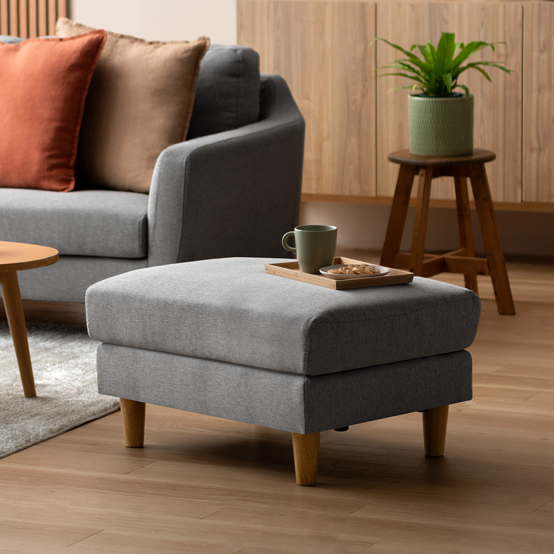 オットマン スツール 足置き ファブリック レザー LAURU | 家具