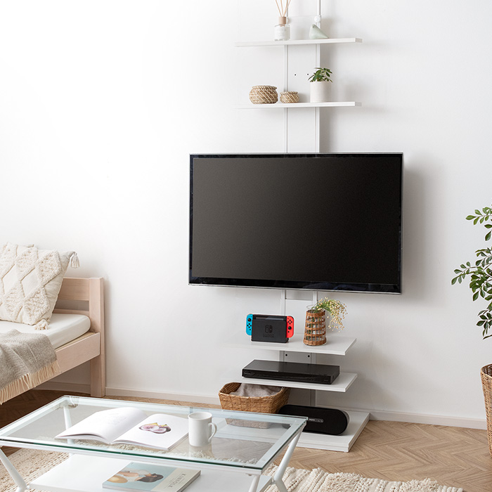 壁掛け風つっぱりテレビスタンド MOLLY(モリー) ワイドタイプ | 家具