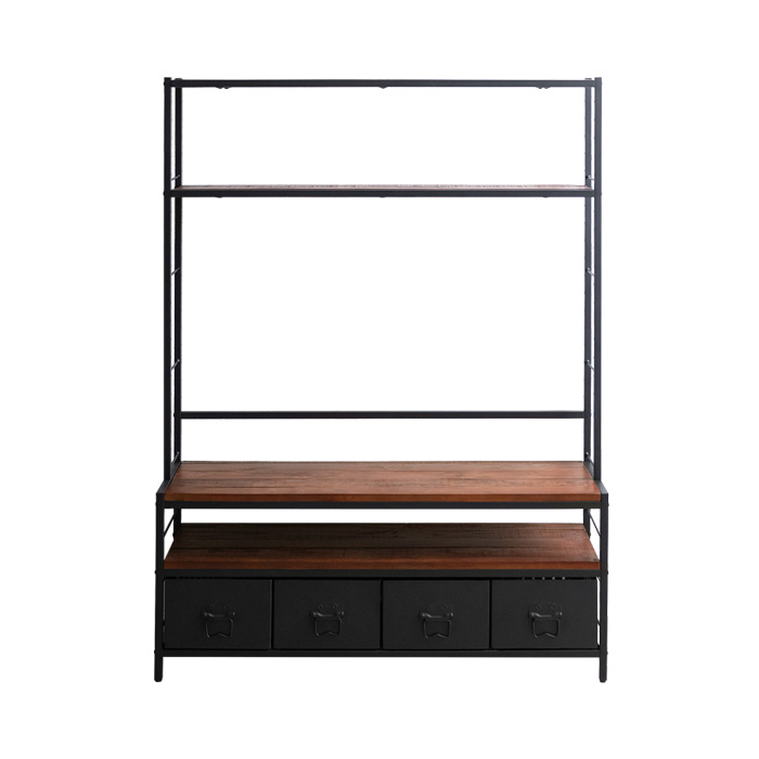 ヴィンテージウッド収納ラック付きTVボード BILLS(ビルズ) 120cm幅