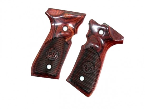 アルタモント] ベレッタ M92FS 木製グリップ チェッカー 赤/ローズ